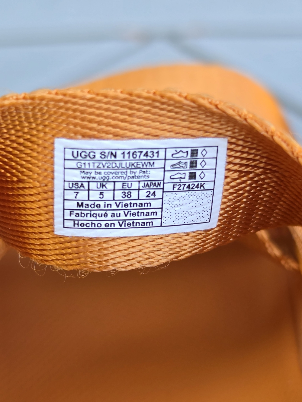 UGG GoldenRise Platform Sandals Dark Apricot Orange Size 7 - Picture 6 of 11